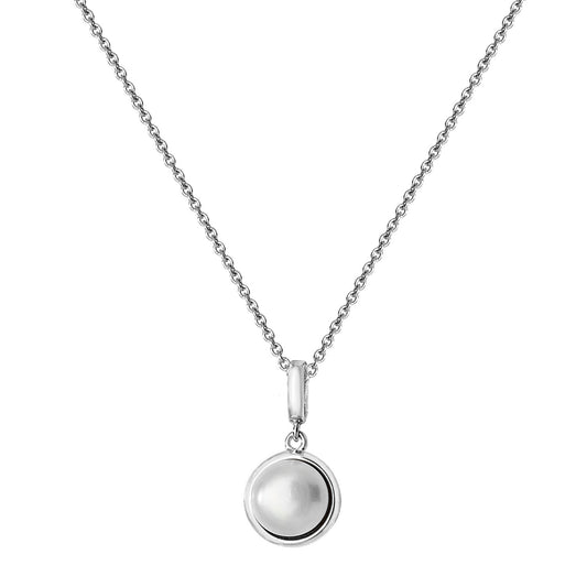 Silver Freshwater Pearl Pendant Necklace | 8mm