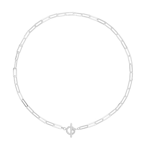 Silver T-Bar Paperlink Necklace - John Ross Jewellers