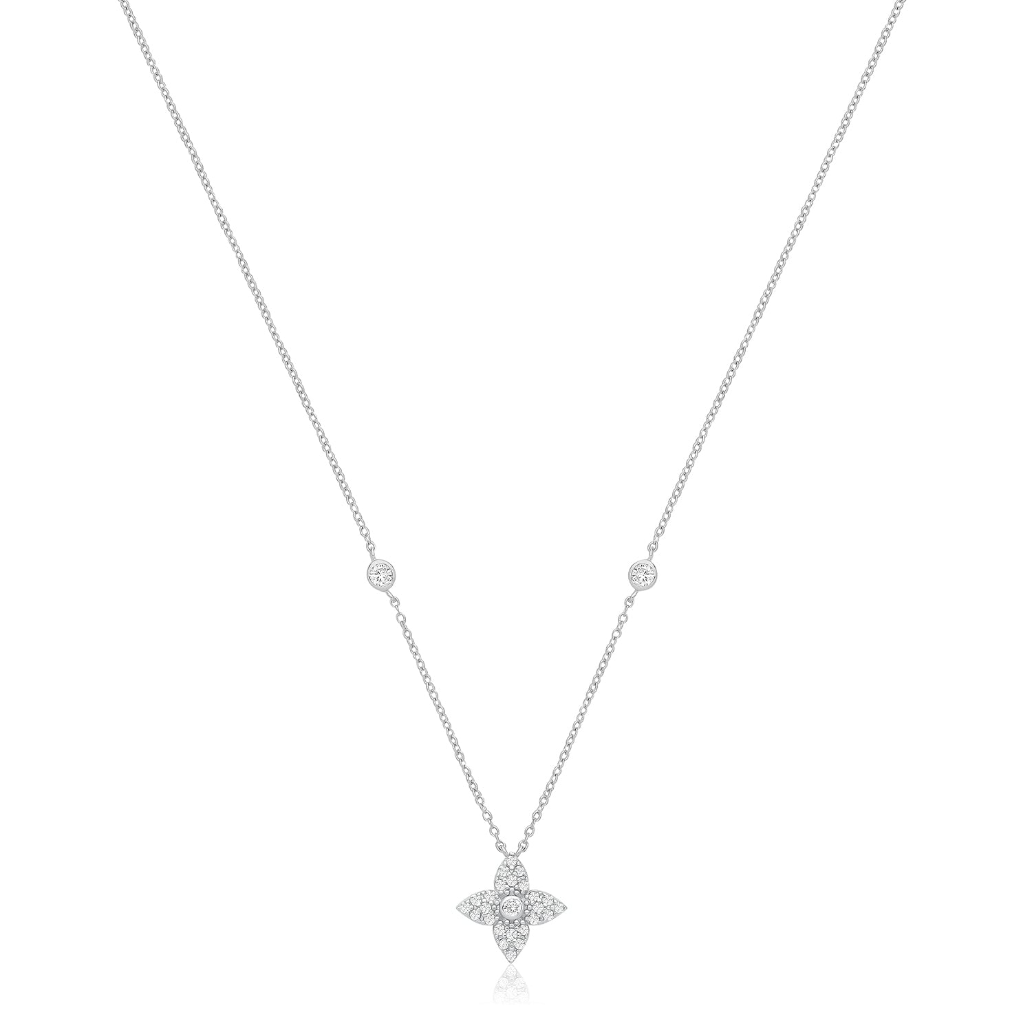 Silver CZ Louis Necklace | 12mm - John Ross Jewellers