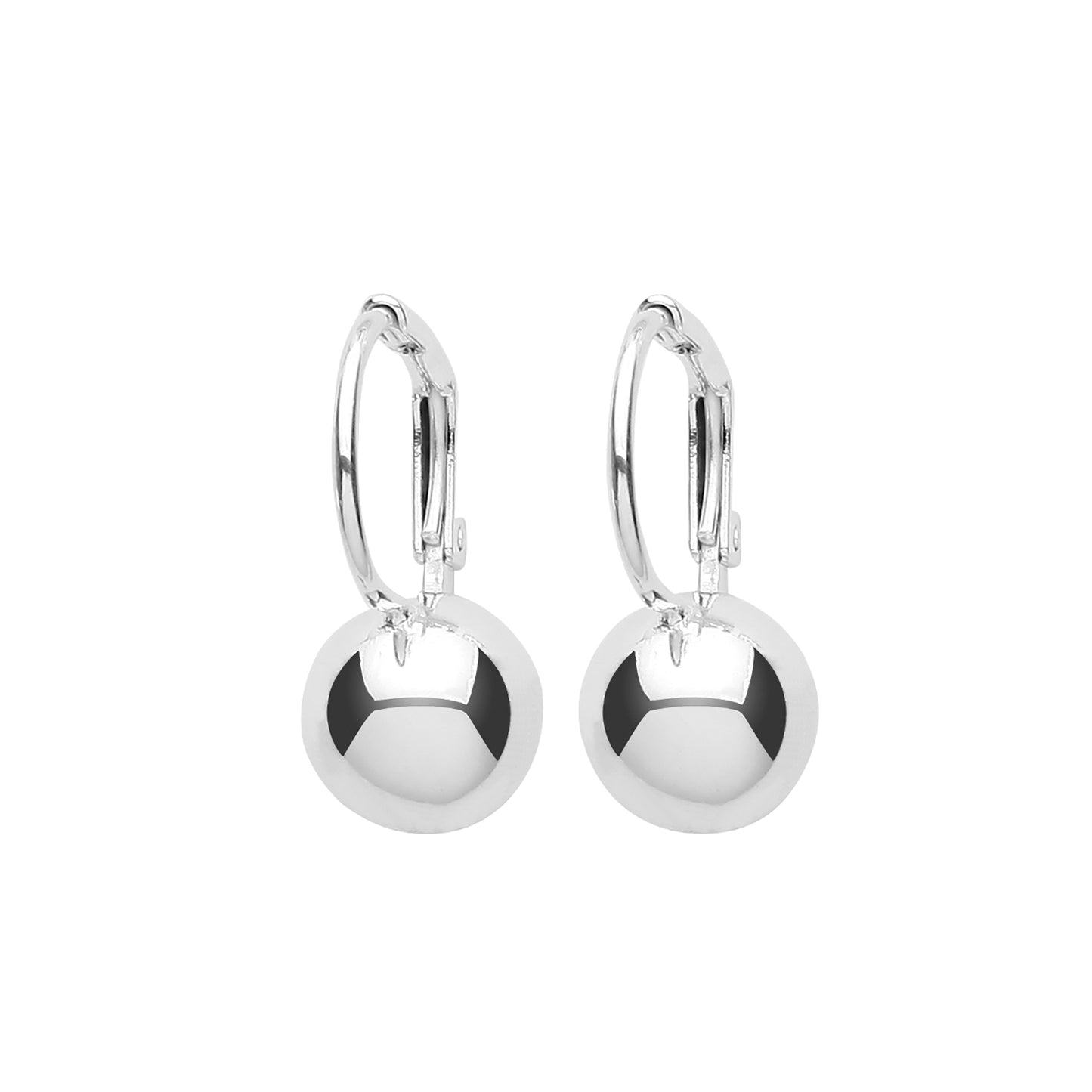 Silver 8mm Ball Drop Earrings | German Wires