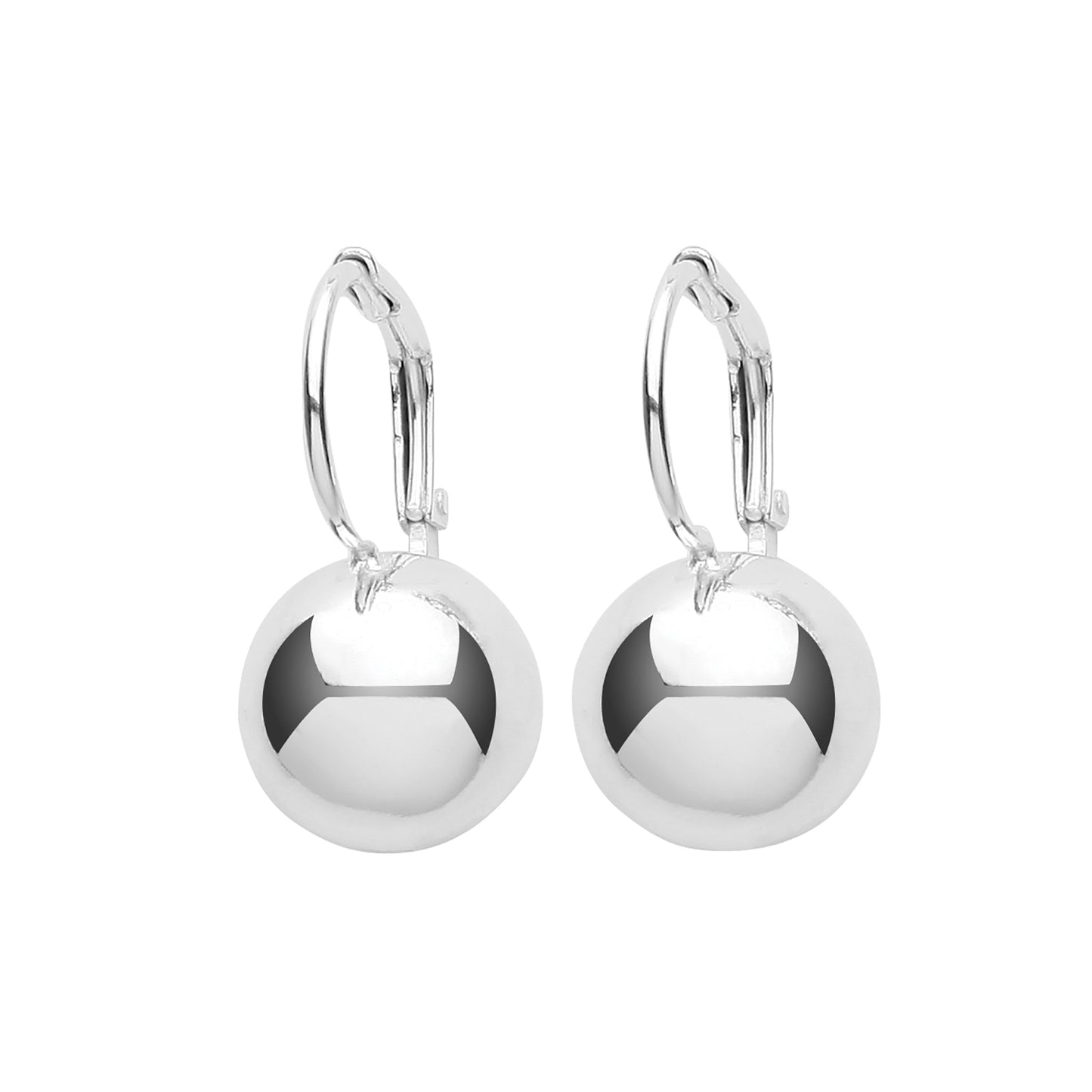 Silver 10mm Ball Drop Earrings | German Wires