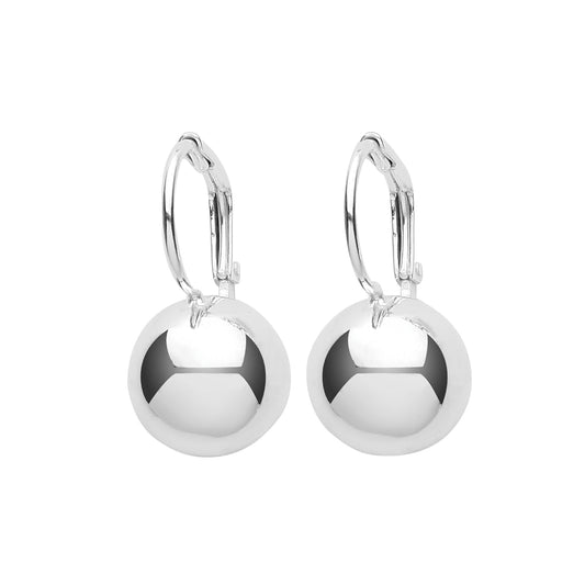 Silver 10mm Ball Drop Earrings | German Wires