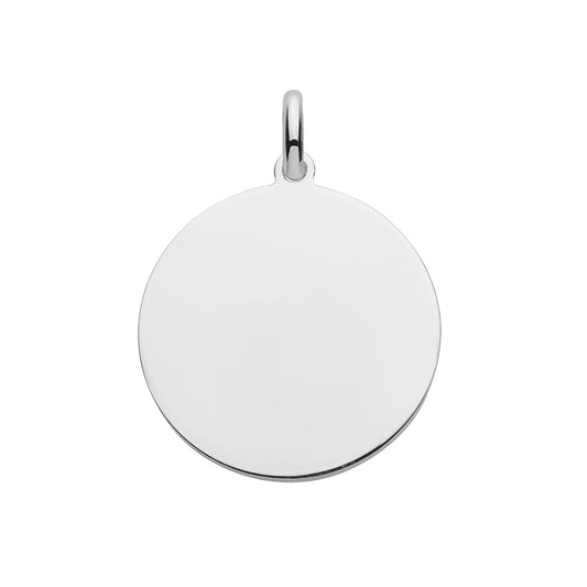 Silver Round Disc Necklace | 22mm - John Ross Jewellers