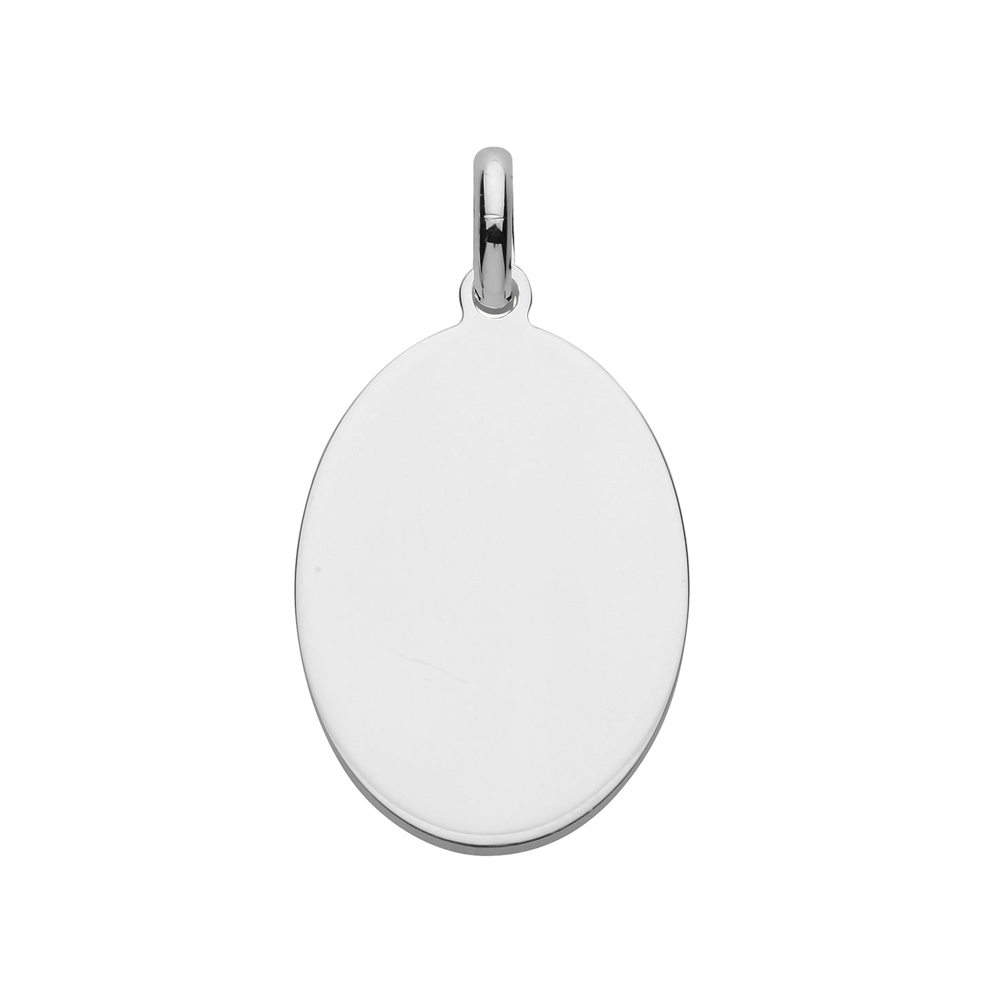 Silver Oval Disc Necklace | 16mm Diameter - John Ross Jewellers