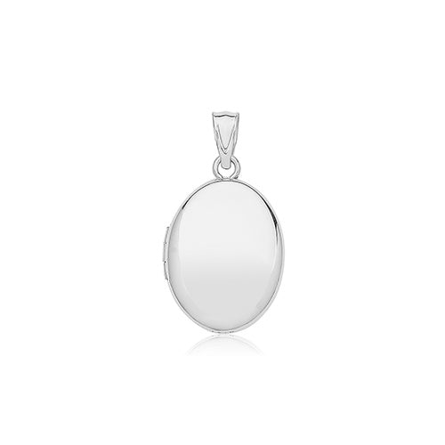 Silver Oval Locket and Chain