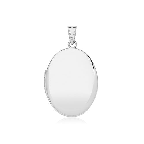 Silver Oval Locket and Chain