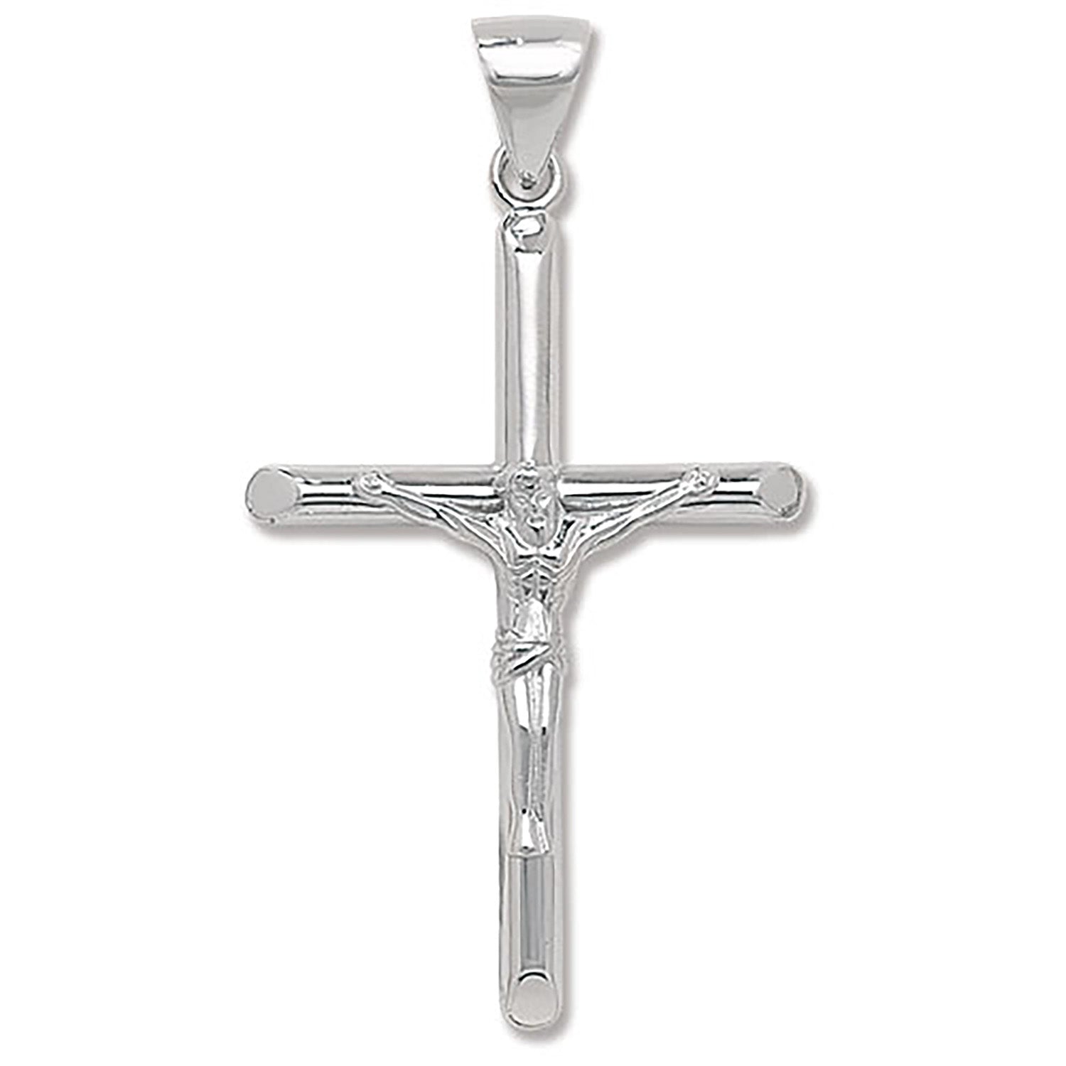 Silver Chamfered Crucifix Cross Necklace - Extra Extra Large - John Ross Jewellers
