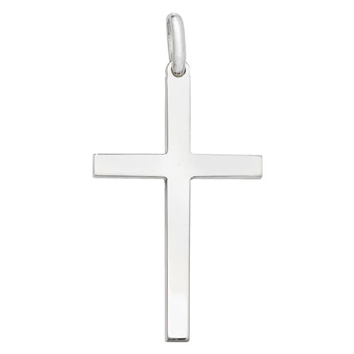 Silver Classic Block Cross Necklace - Extra Large - John Ross Jewellers