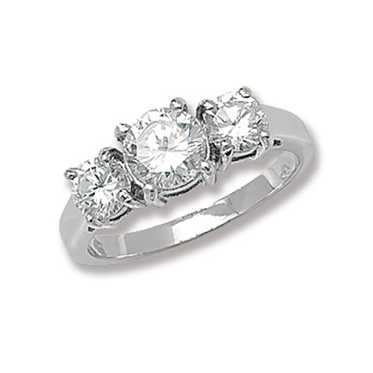 Silver Trilogy CZ Ring