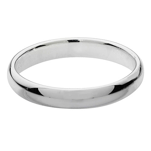 Silver 3mm Court Wedding Band