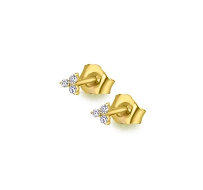 18ct Gold Diamond Trio Stud Earrings - John Ross Jewellers