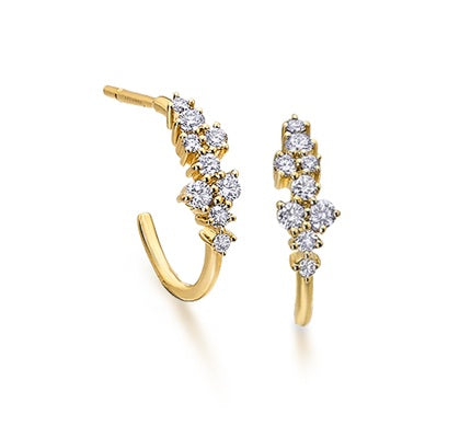 18ct Gold Diamond Hoop Earrings | 0.33ct - John Ross Jewellers