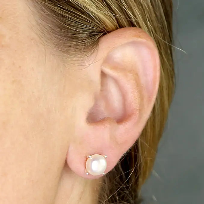 Silver Four Claw Freshwater Pearl Stud Earrings - John Ross Jewellers