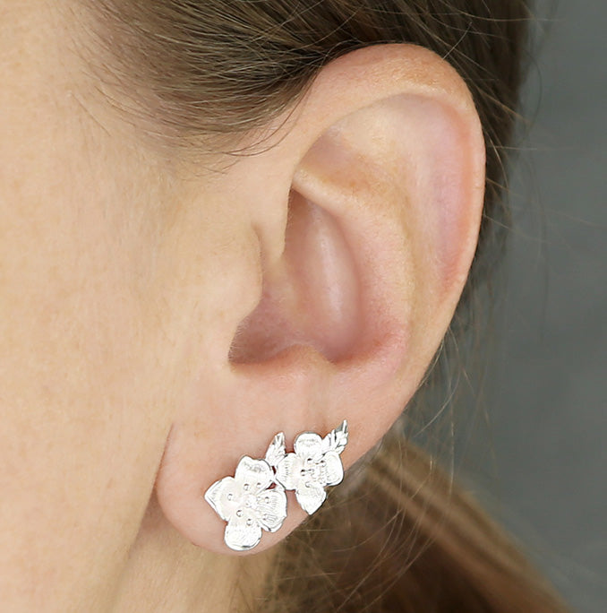 Silver Floral Climber Asymmetrical Earrings - John Ross Jewellers