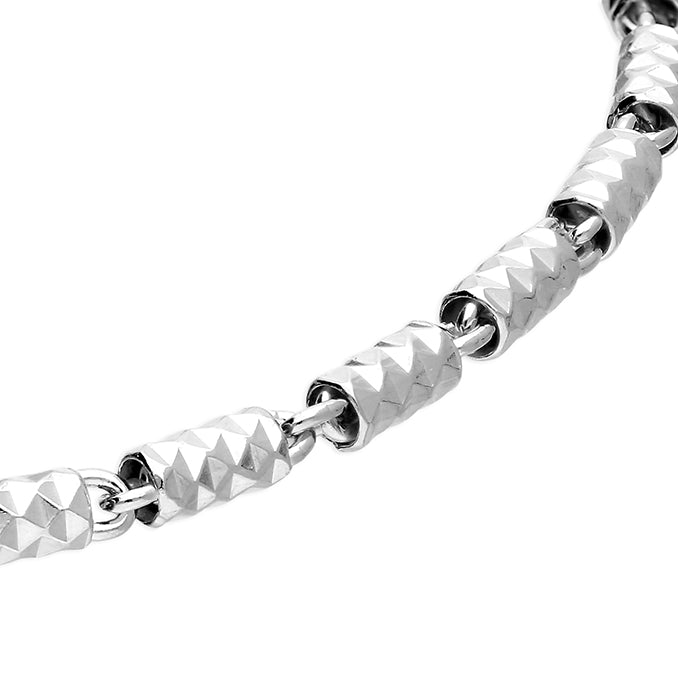 Silver Pretty Cylinders Anklet