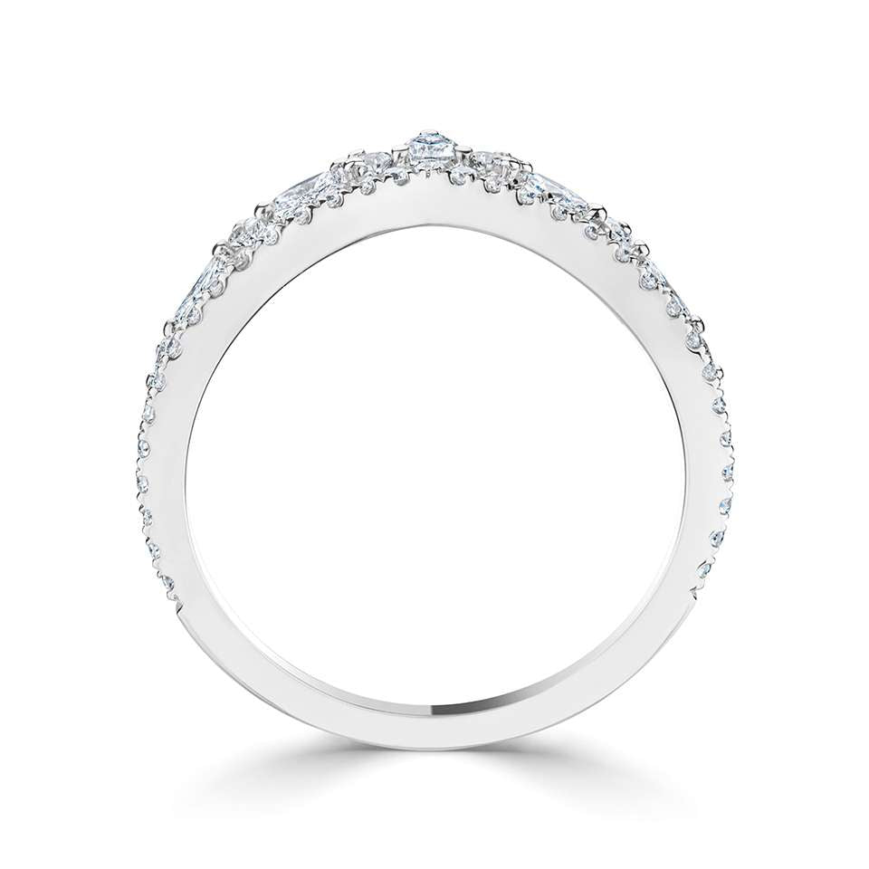 Platinum Dainty Diamond Wishbone Eternity Ring | 0.44ct - John Ross Jewellers