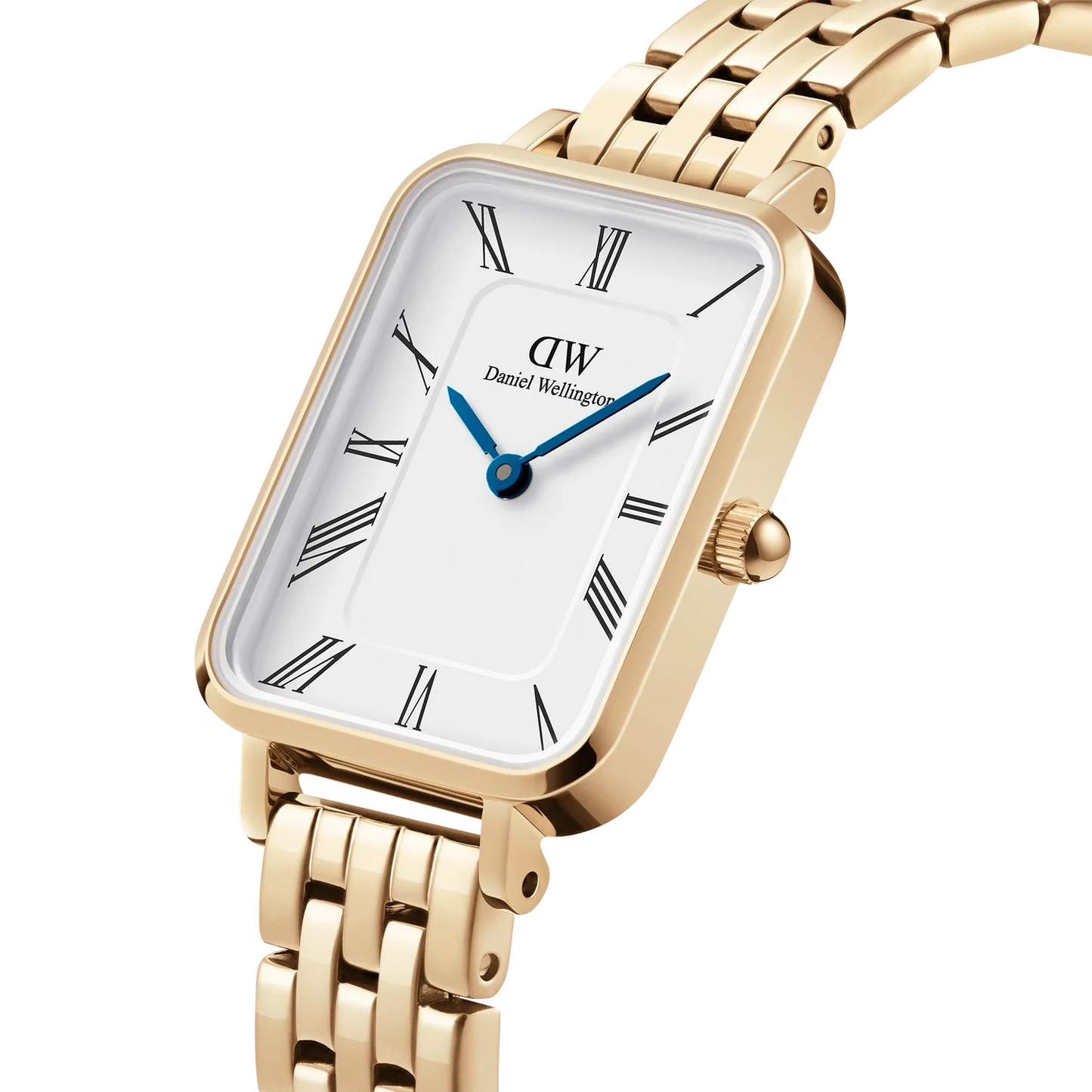 Daniel Wellington Quadro Roman Numerals 5-Link Evergold | 20mm x 26mm - John Ross Jewellers