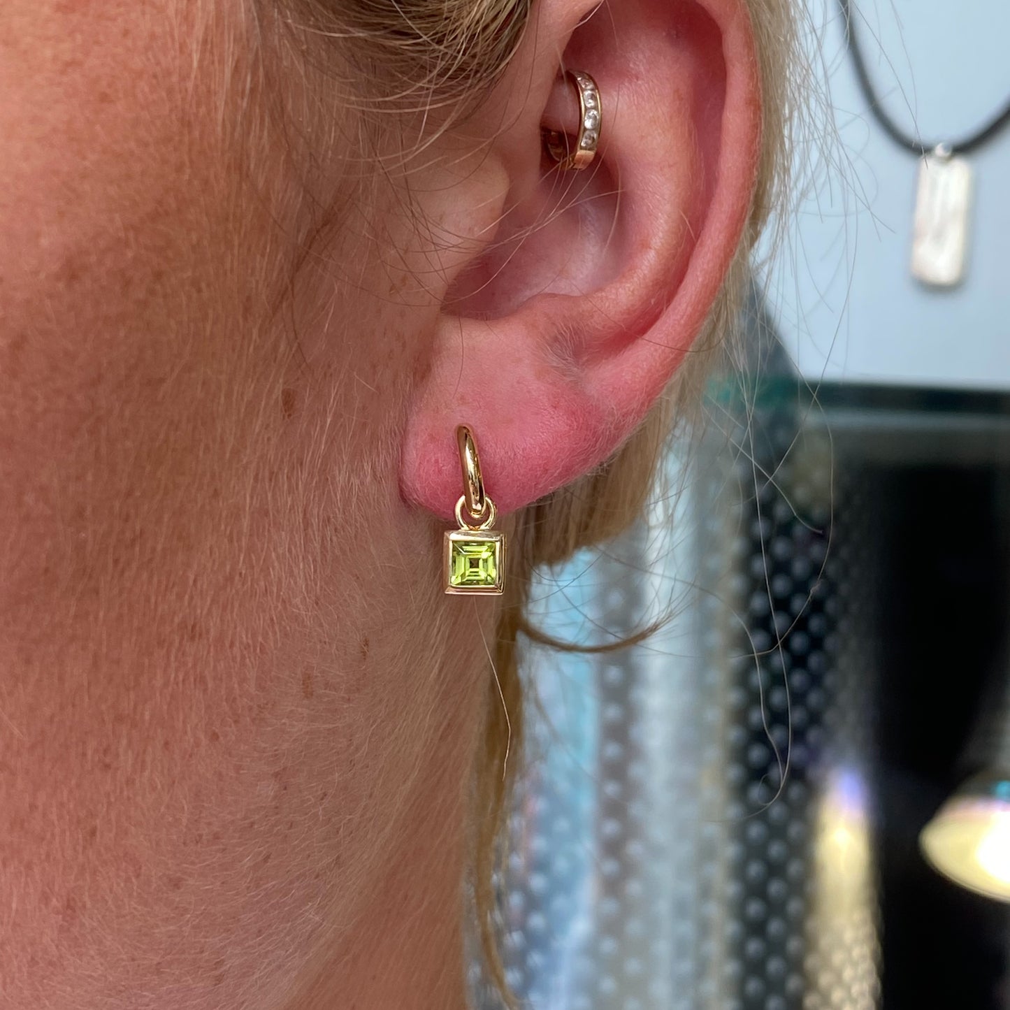 9ct Gold Peridot Hoop Earrings - John Ross Jewellers