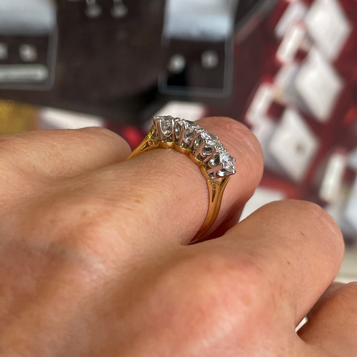 18ct Gold Four Stone Loop Diamond Eternity Ring | 1.00ct - John Ross Jewellers