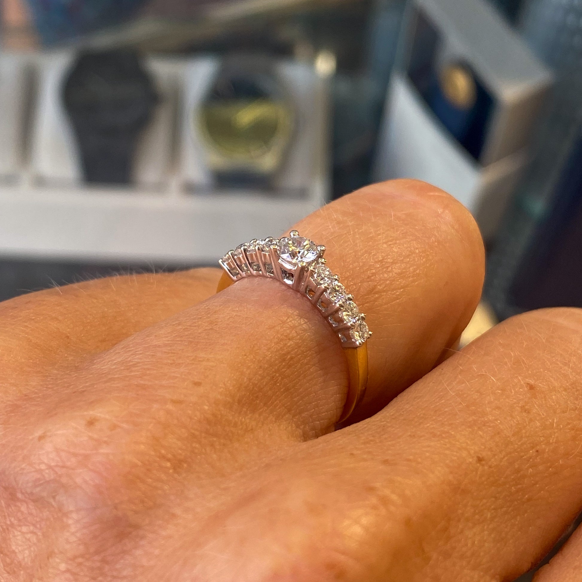 18ct Gold Diamond Solitaire Engagement with With Diamond Set Band | 0.57ct - John Ross Jewellers