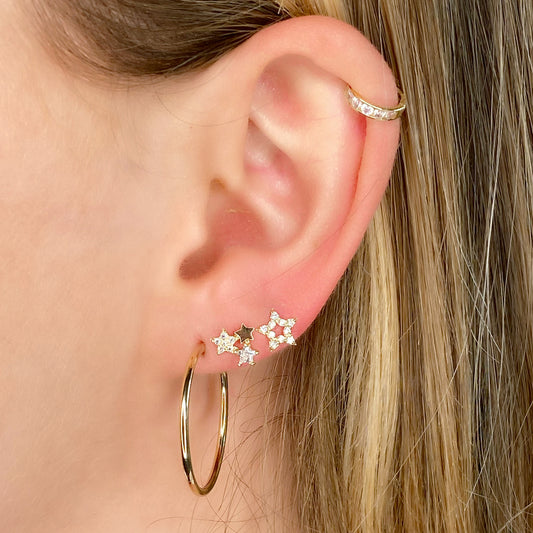 Ear Candy 9ct Gold CZ Star Cartilage Stud - John Ross Jewellers