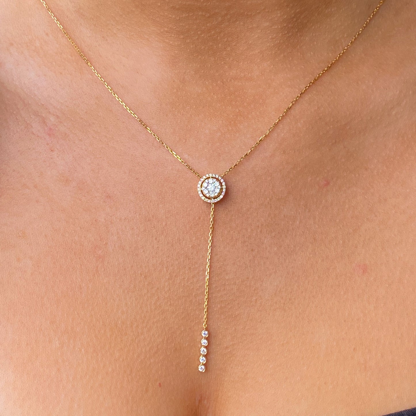 18ct Gold Diamond Lariat Necklace - John Ross Jewellers