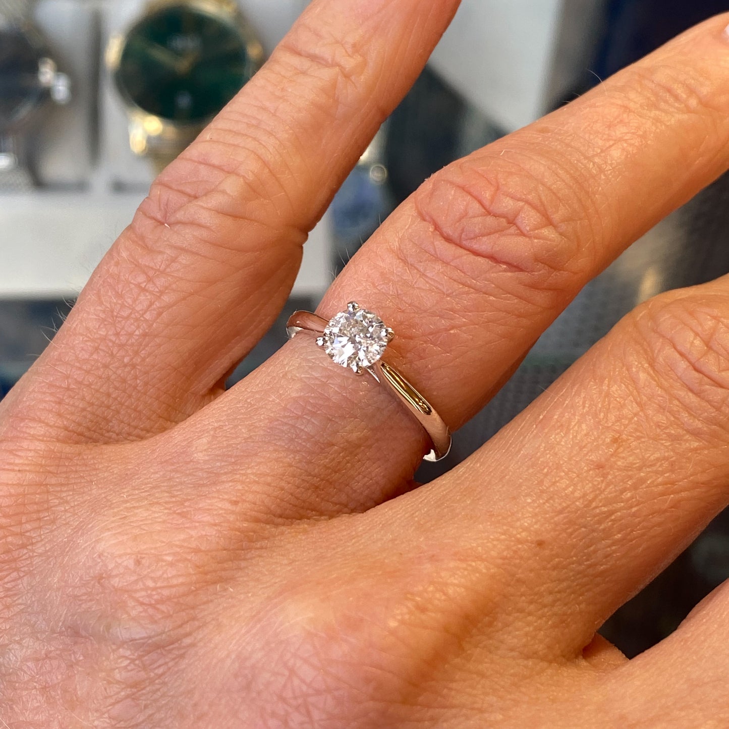 18ct White Gold Diamond Solitaire Engagement Ring | 0.80ct - John Ross Jewellers