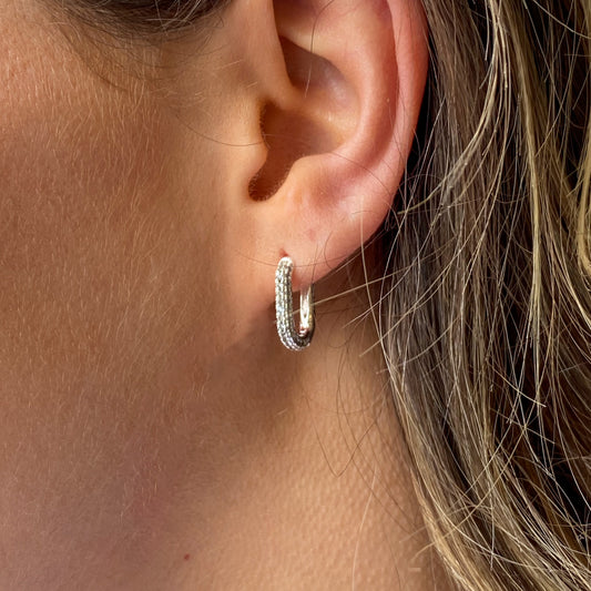 Silver Wraparound CZ Huggie Hoop Earrings - John Ross Jewellers