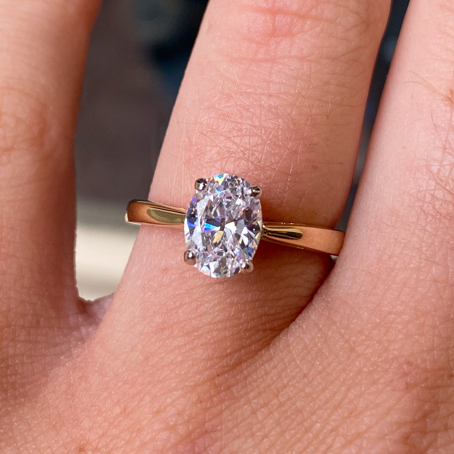 9ct Gold CZ Oval Solitaire Ring - John Ross Jewellers