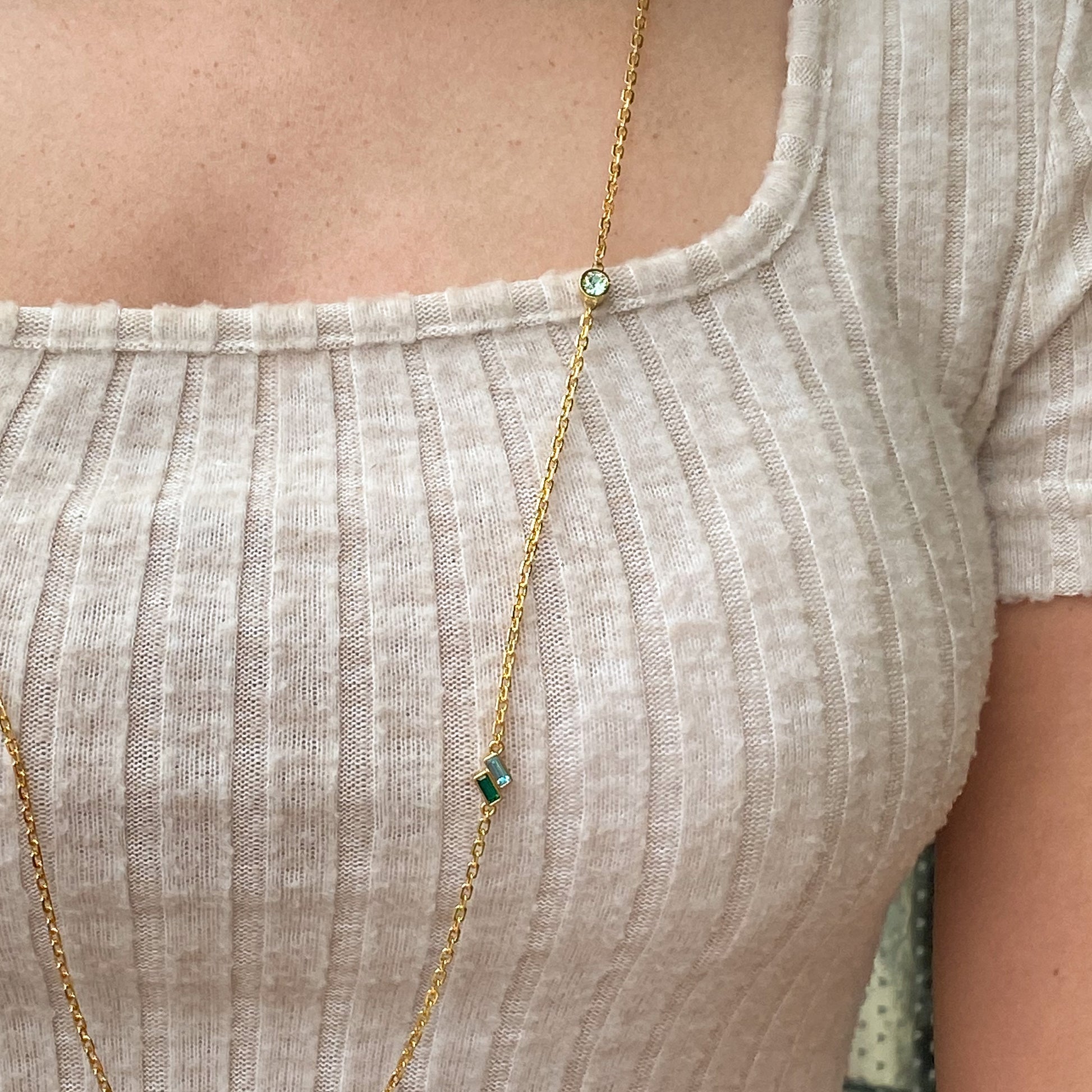 REBECCA Judith - Green & Aqua Long Necklace - John Ross Jewellers