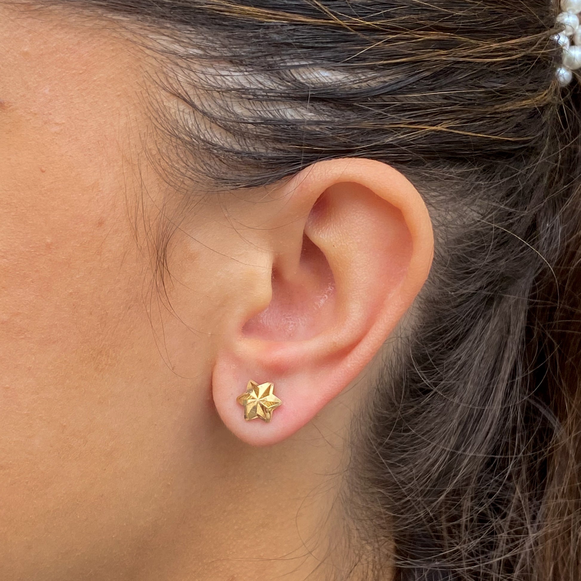 9ct Gold 3D Cutout Star Stud Earrings - John Ross Jewellers