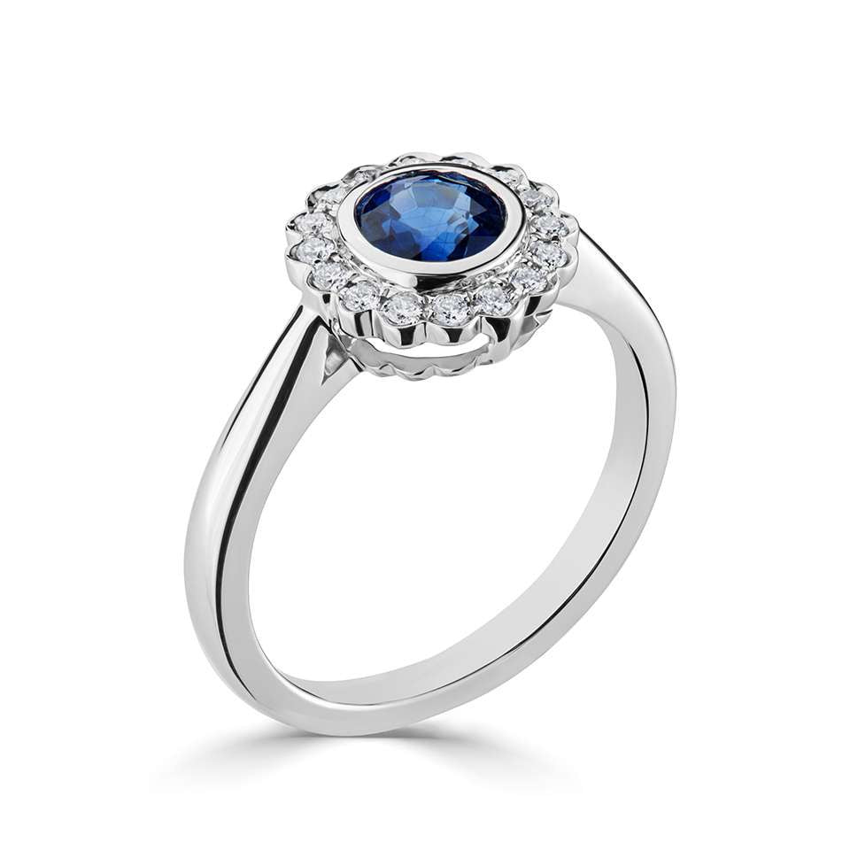 18ct White Sapphire & Diamond Ring - John Ross Jewellers