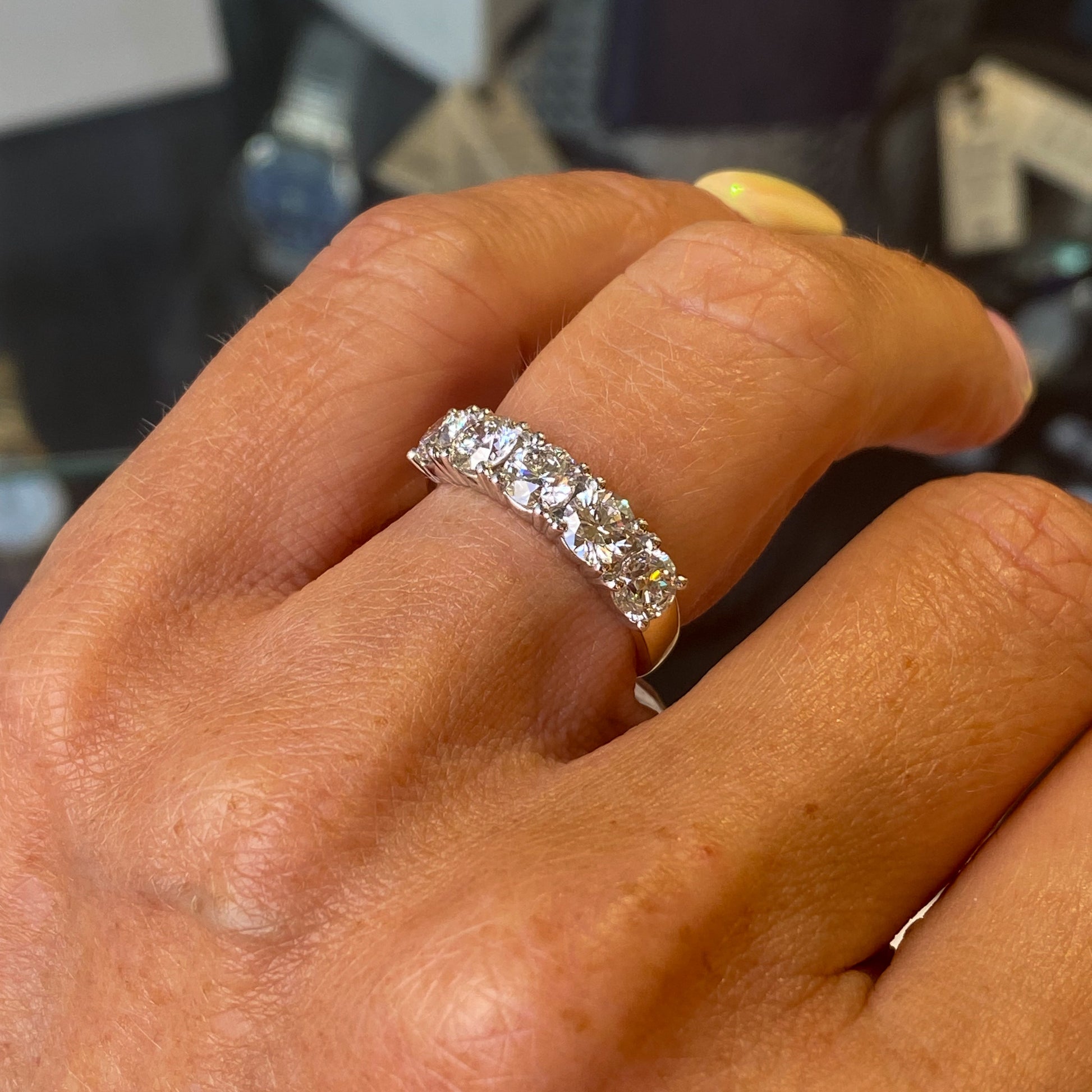 18ct Gold 2.00ct Five Stone Diamond Eternity Ring | Certified - John Ross Jewellers