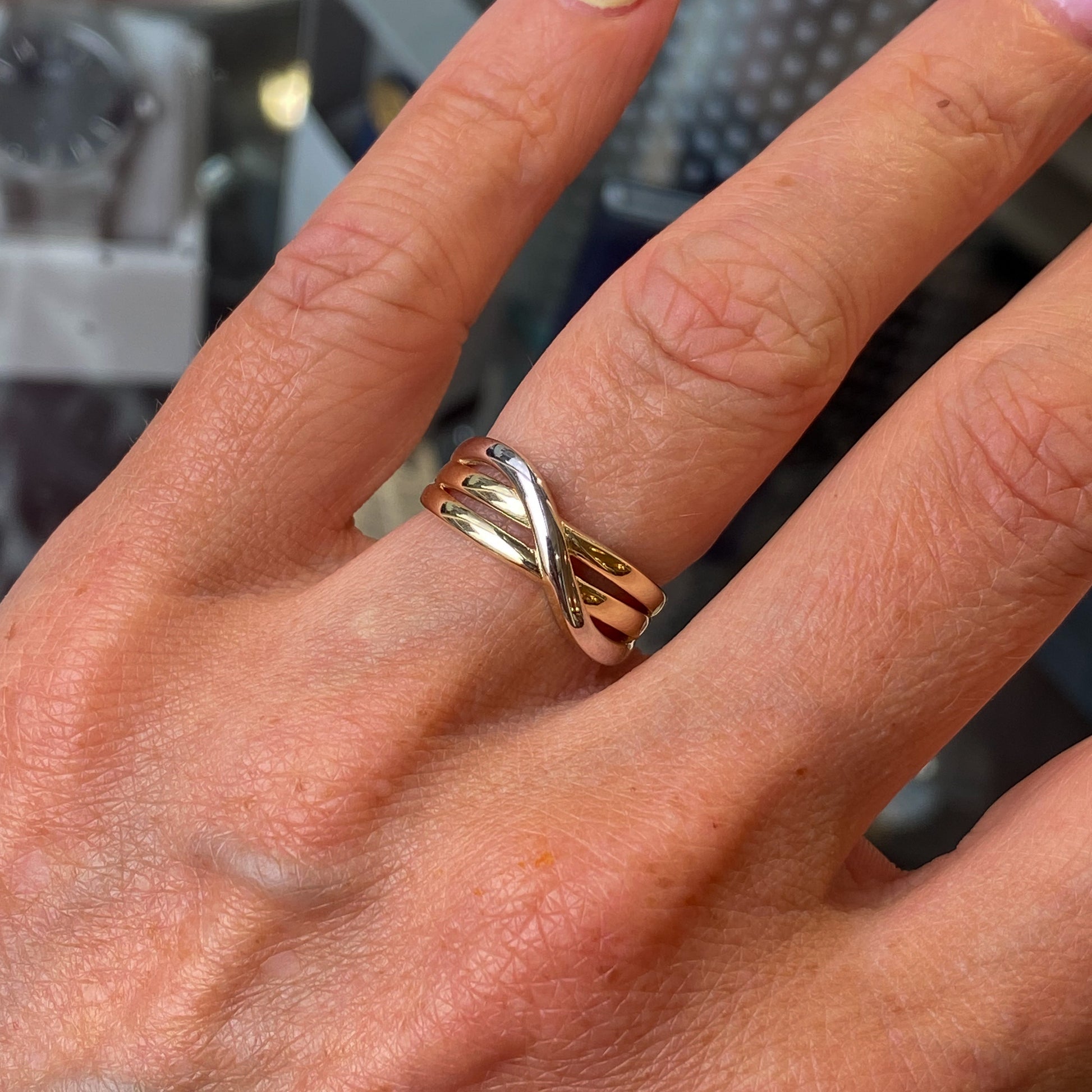 Anello Infinito In Oro Giallo 9 Carati - Confezione Regalo Da Donna (misura K-Q) - Italia - Foto 7