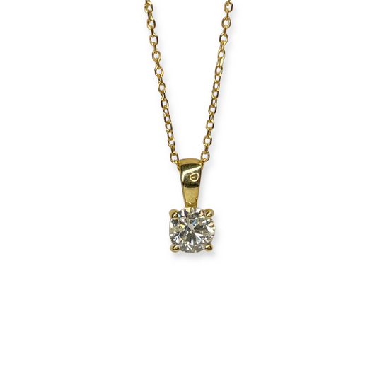 18ct Gold Diamond Solitaire Pendant 0.50ct - John Ross Jewellers