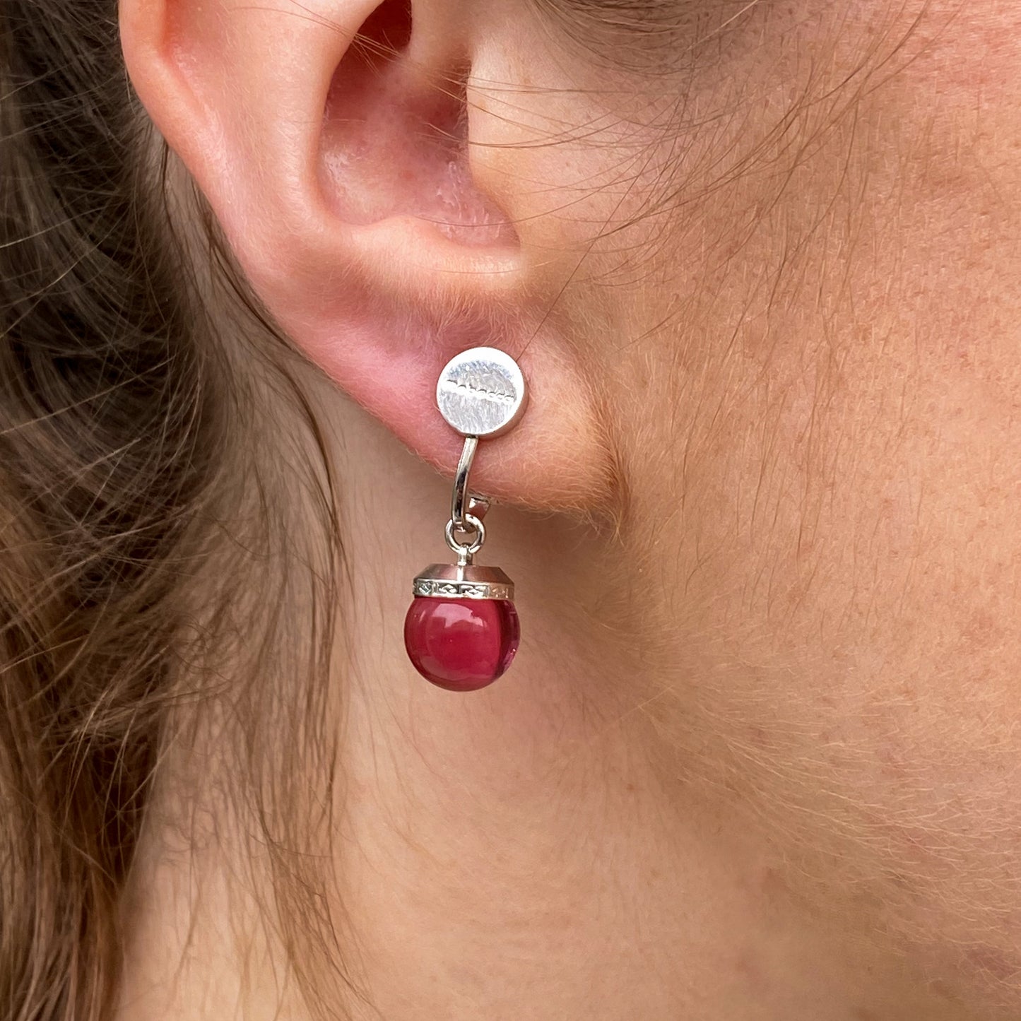 REBECCA Hollywood Raspberry Clip on Earrings - John Ross Jewellers