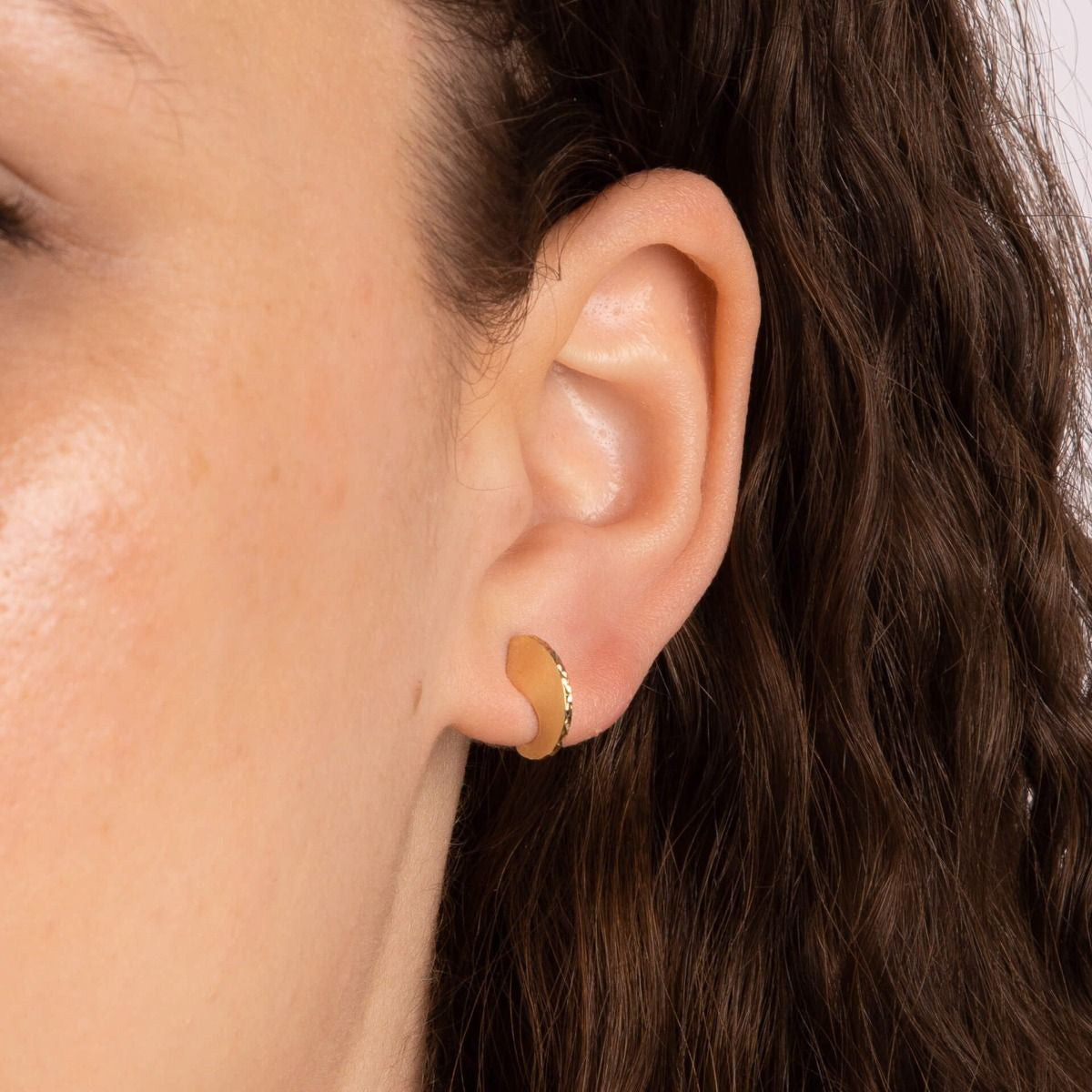 9ct Gold Diamond Cut Edged Hoop Earrings - John Ross Jewellers