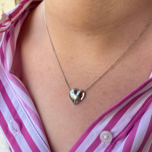 Silver Heart Slider Necklace - John Ross Jewellers