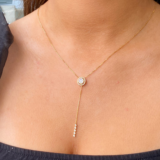 18ct Gold Diamond Lariat Necklace - John Ross Jewellers