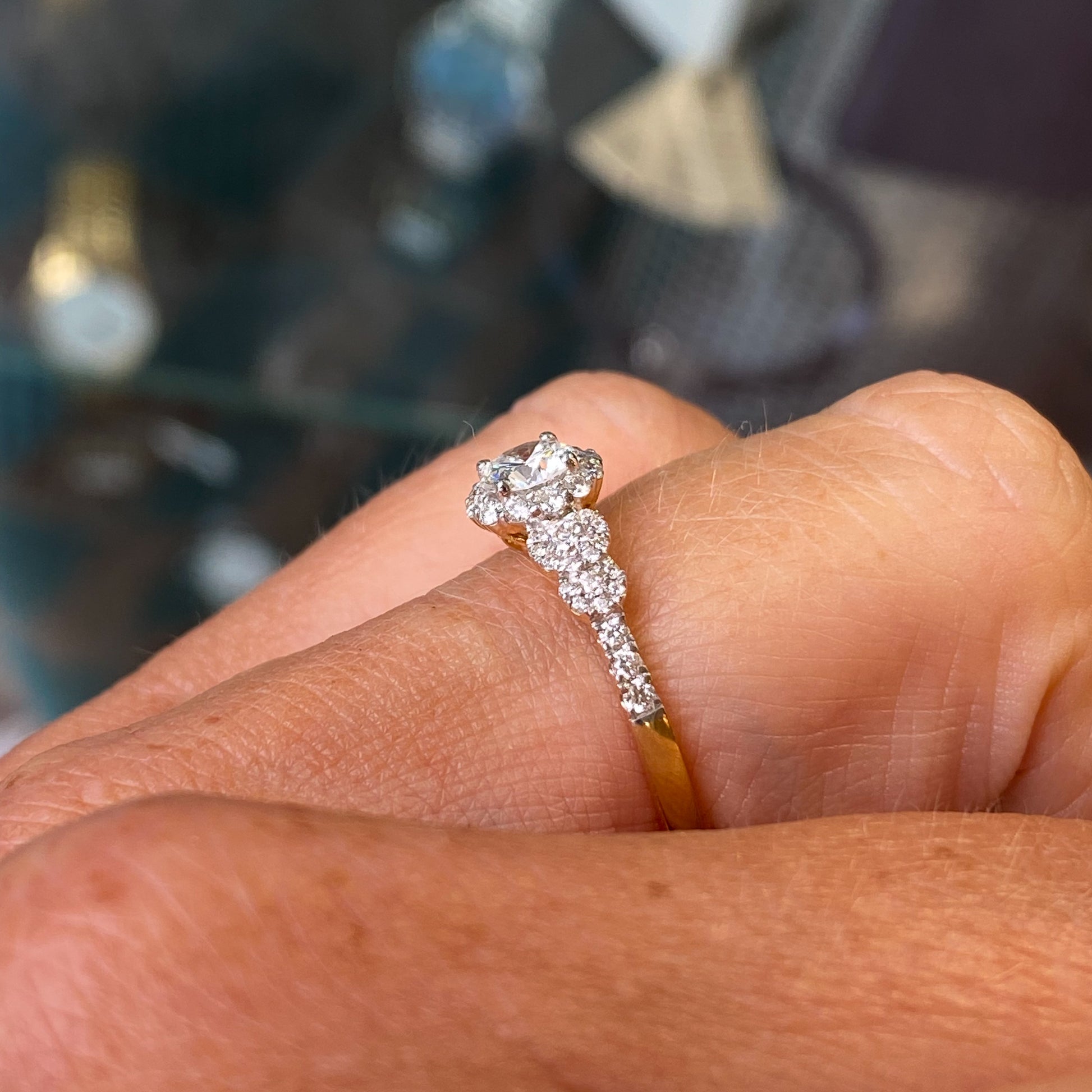 18ct Gold Graduated Garland Diamond Engagement Ring | 0.79ct - John Ross Jewellers