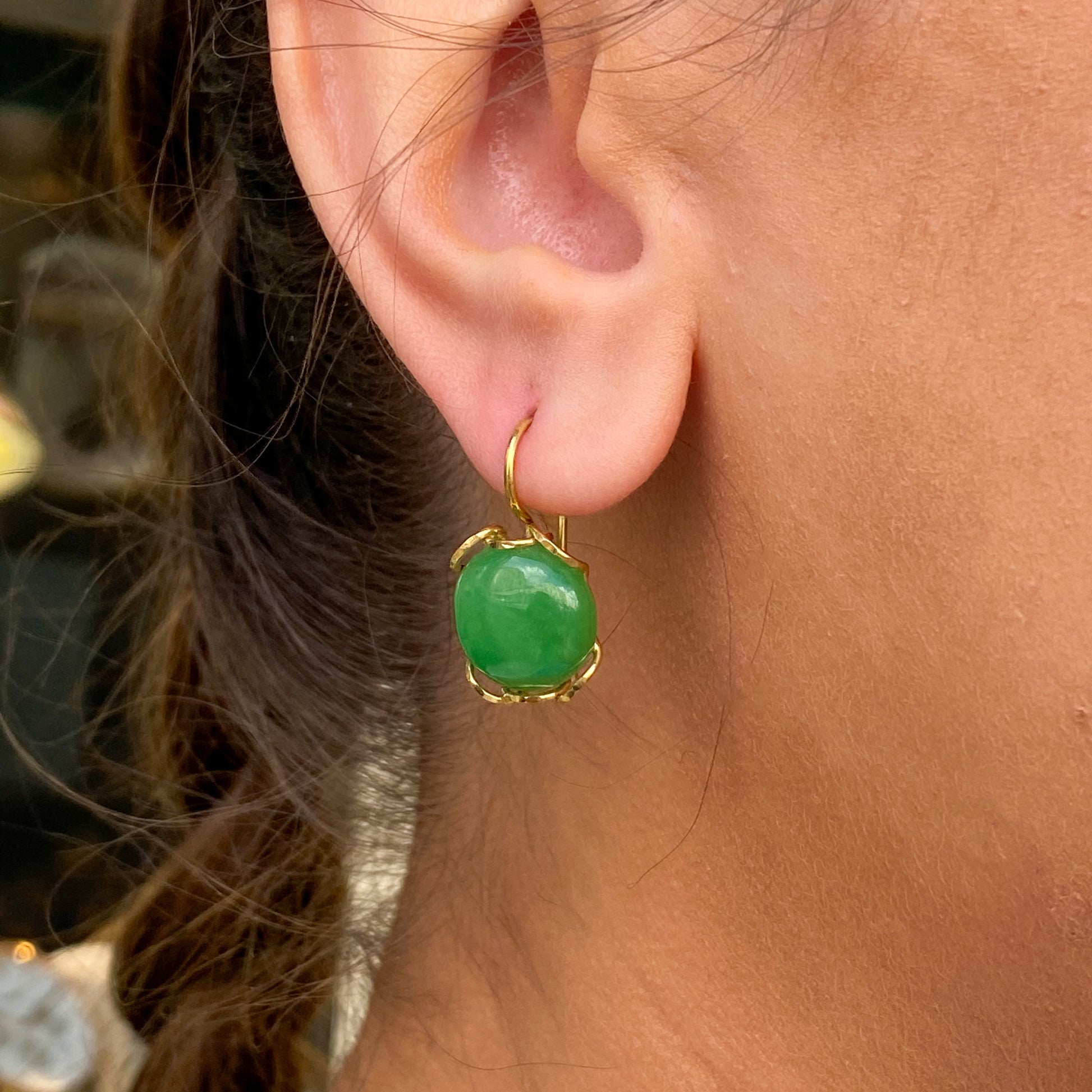 18ct Gold Jade Scintilla Drop Earrings - John Ross Jewellers