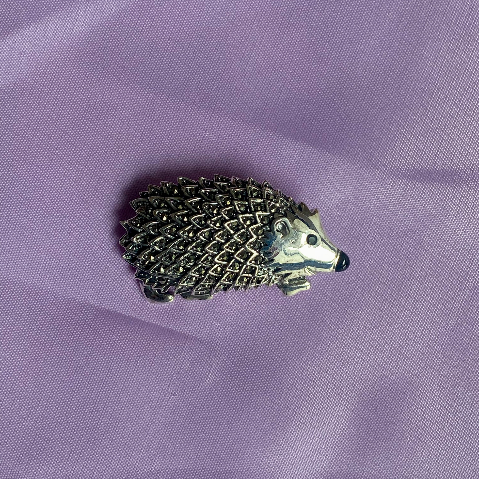 Silver Hedgehog Marcasite Brooch - John Ross Jewellers