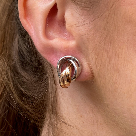 Clip on Earrings - Rose & Silver - John Ross Jewellers