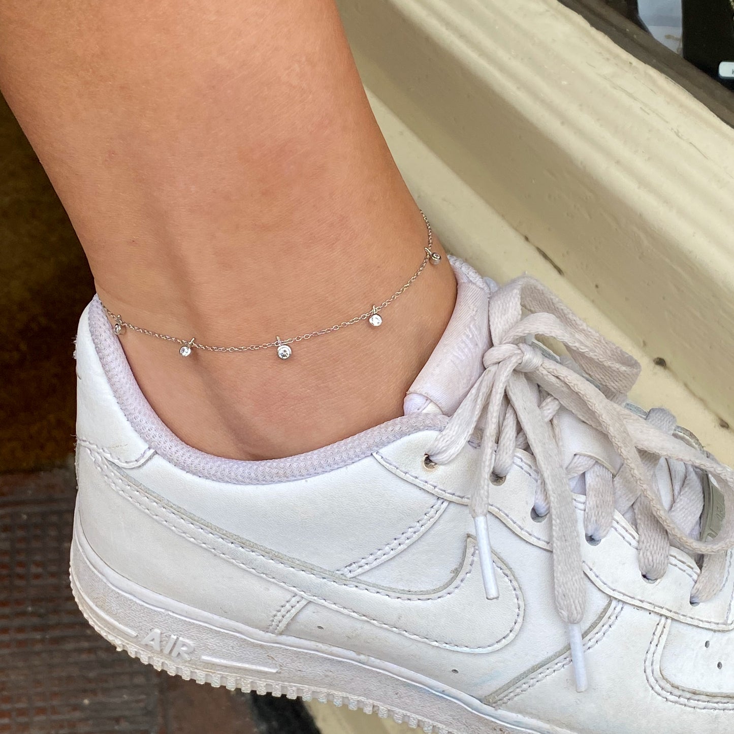 Silver Anklet - CZ Drops | 23-26cm - John Ross Jewellers