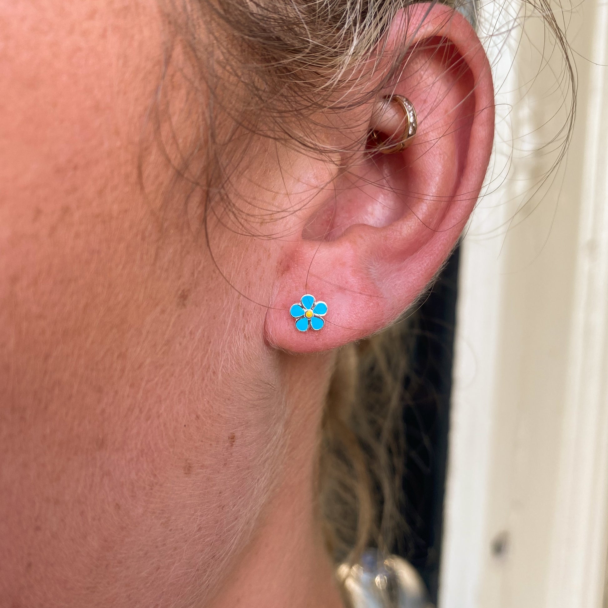 Blue Flower Stud Earrings - John Ross Jewellers