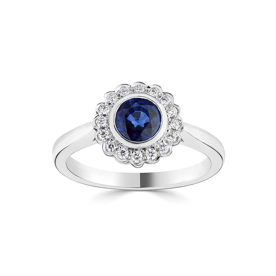 18ct White Sapphire & Diamond Ring - John Ross Jewellers