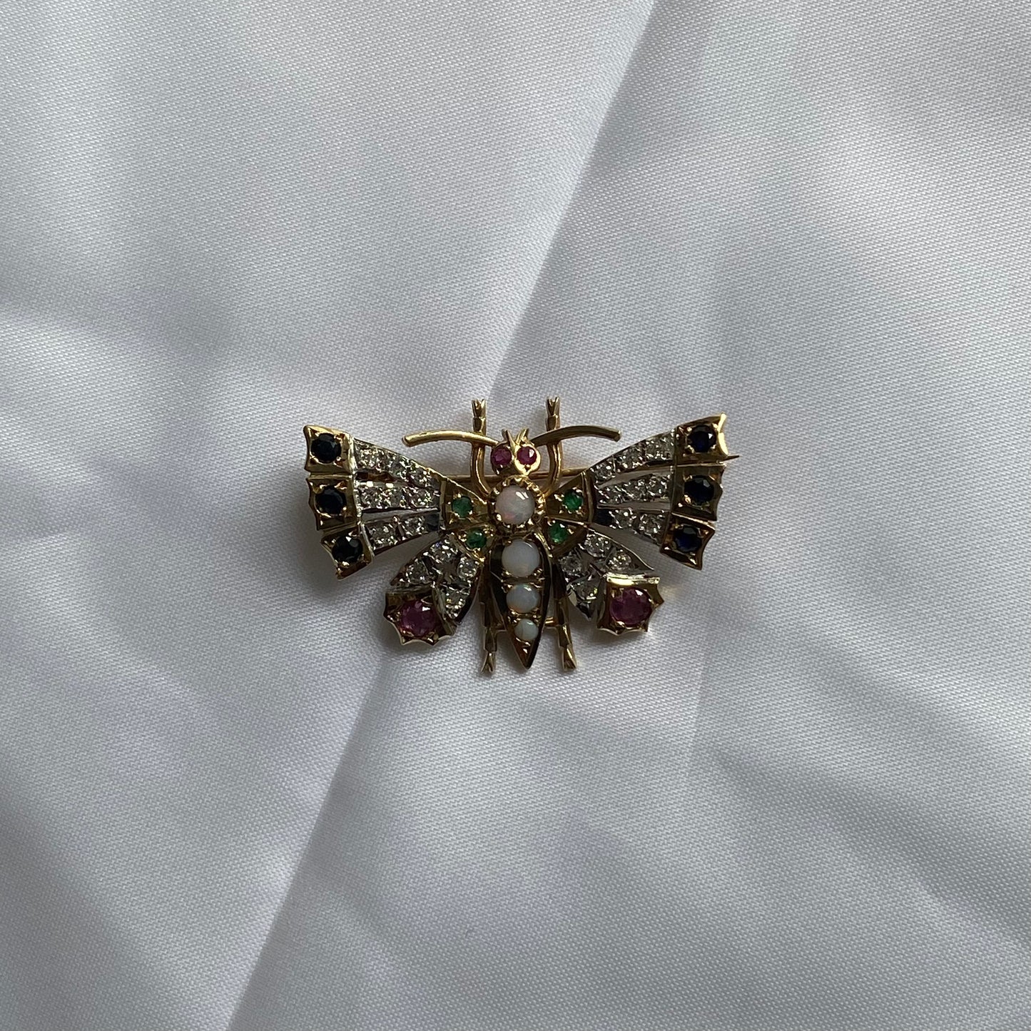 9ct Gold Gemstone Butterfly Brooch - John Ross Jewellers