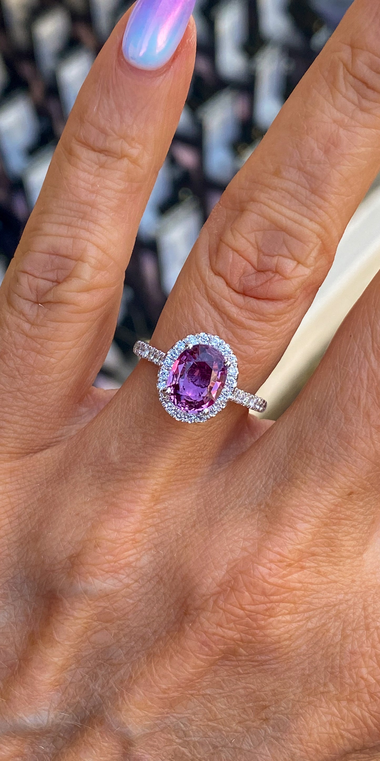 Platinum Pink Sapphire & Diamond Ring - John Ross Jewellers