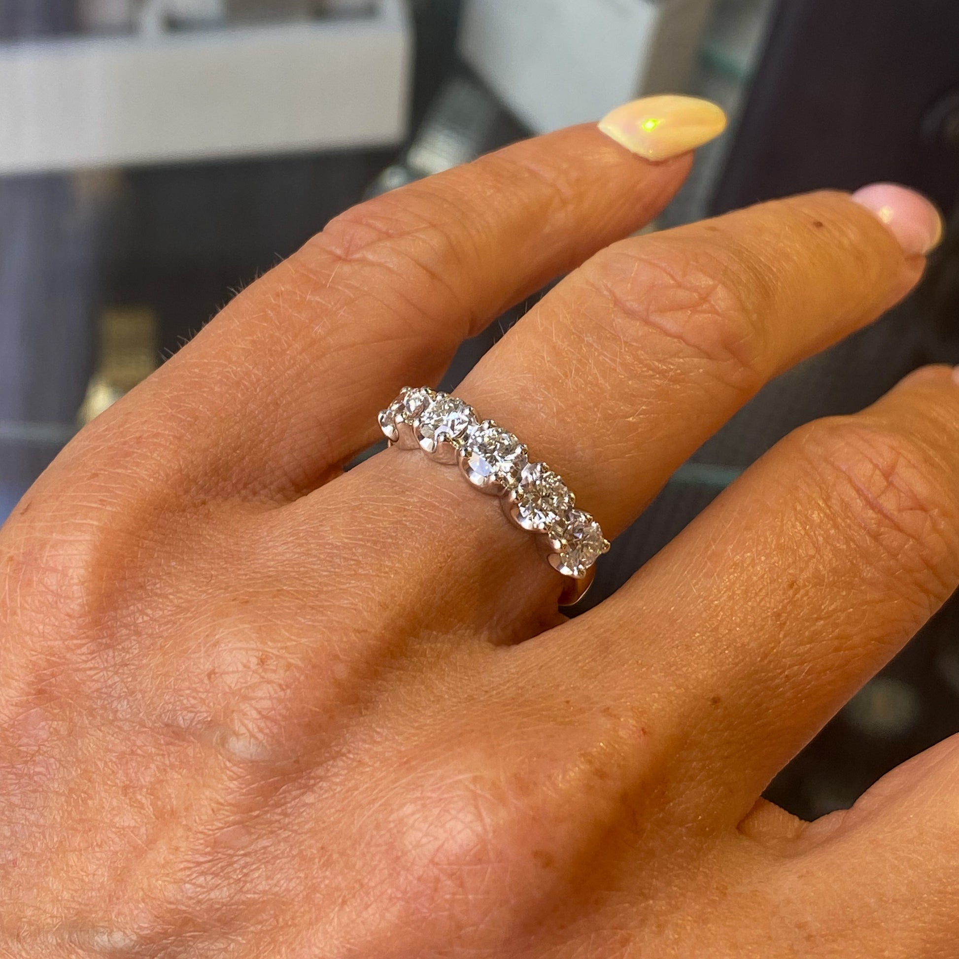 18ct Gold 1.57ct Five Stone Diamond Eternity Ring | Certified - John Ross Jewellers
