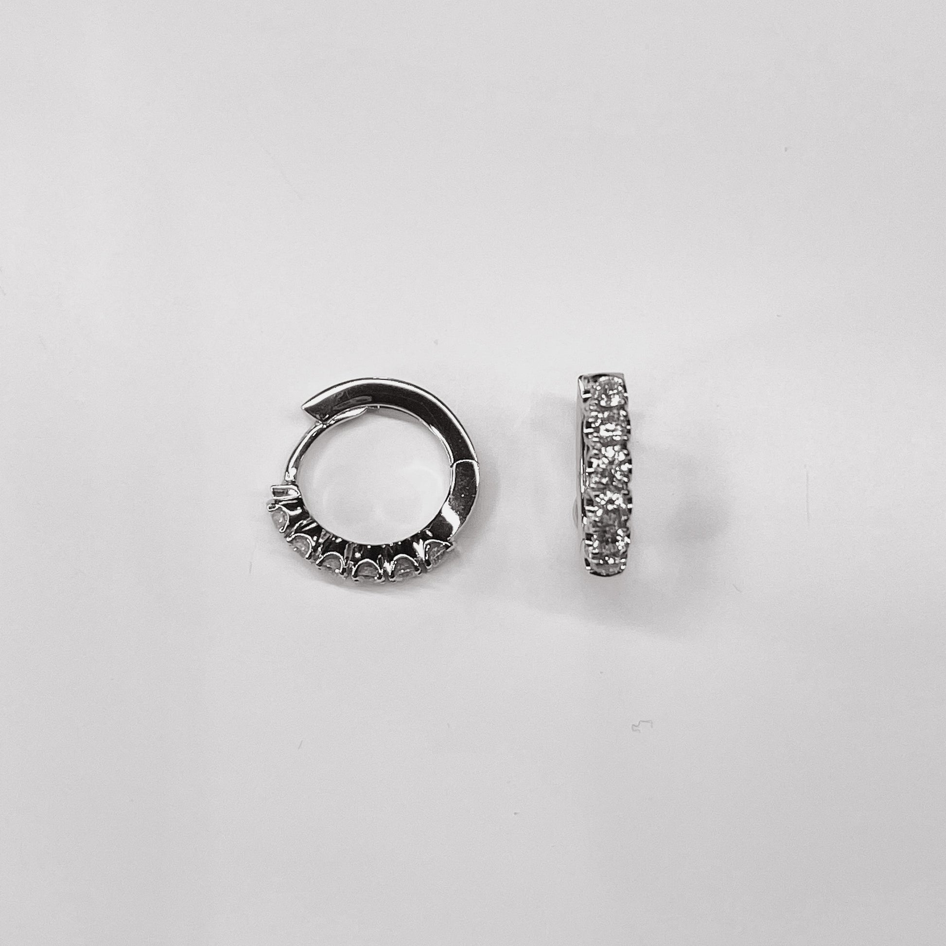 18ct White Gold Diamond Hoop Earrings - 0.35ct - John Ross Jewellers